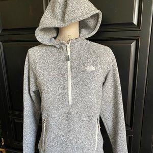 North Face Heathered Gray Sweater 1/2 Zip Hoodie